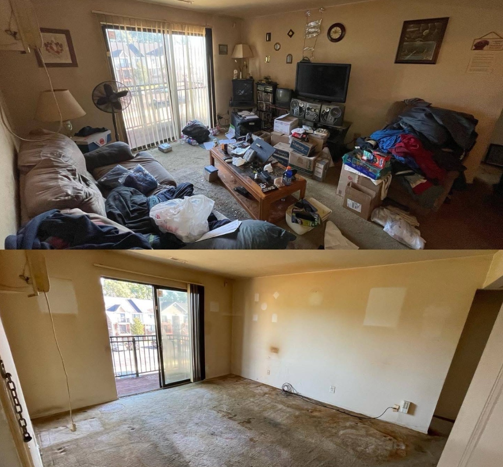 Débarras résidentiel complet — Rive-Sud de Montréal Débarras complet d'une maison — avant et après — Ramasse Vite Rive-Sud